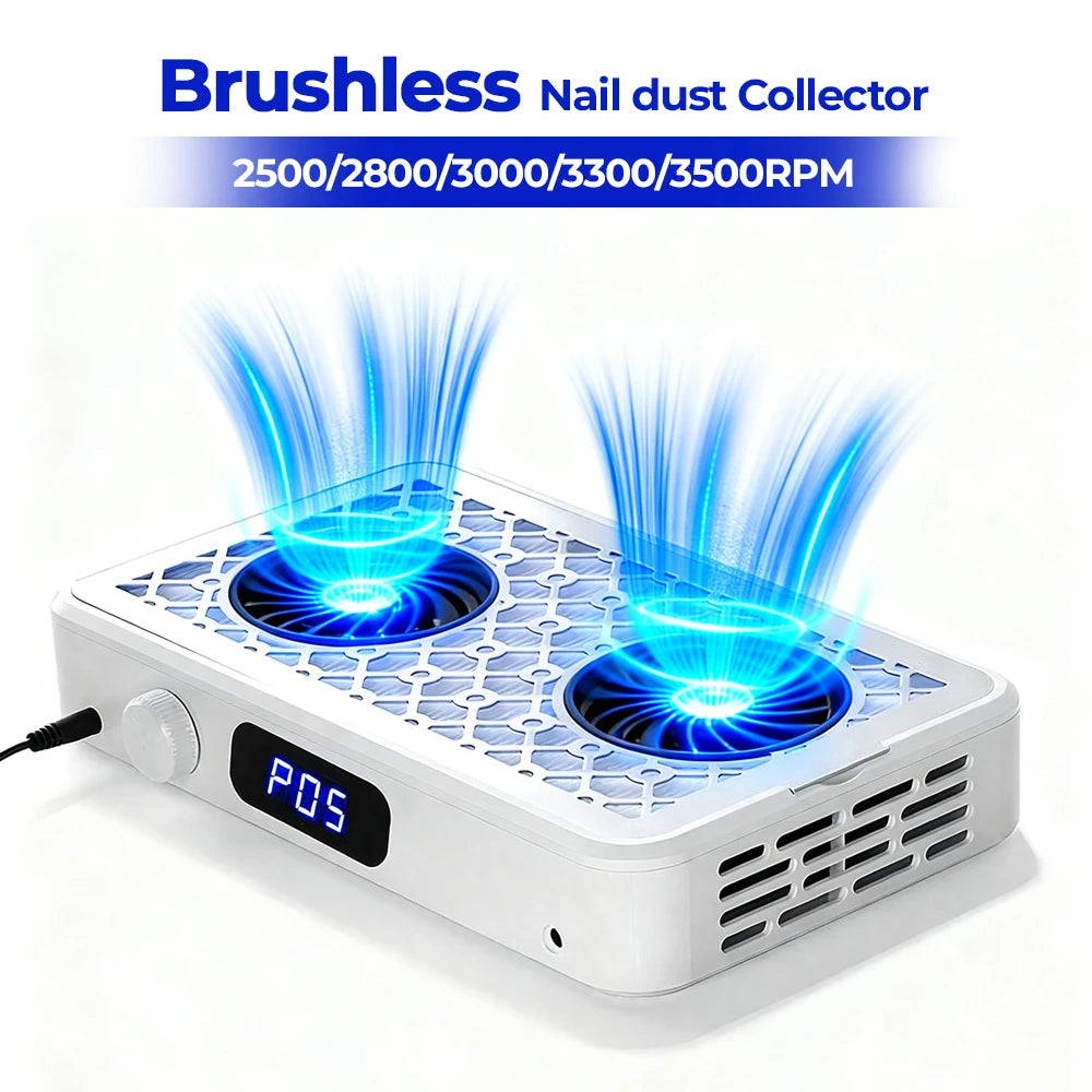 Brushless Nail Dust Collector with Vacuum