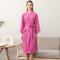 Spring and Summer Bathrobe for Women, Thin Waffle Couple Nightgown for Men and Women, Summer Three-Quarter Sleeve Korean Style Bathrobe That Absorbs Water