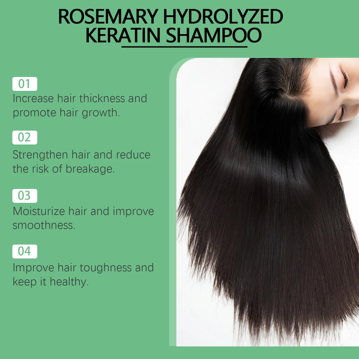 Thickening Shampoo Control Oil Boost Volume Strengthen Strands Reduce Breakage Nourishing Repairing Rosemary Hair Care Shampoo