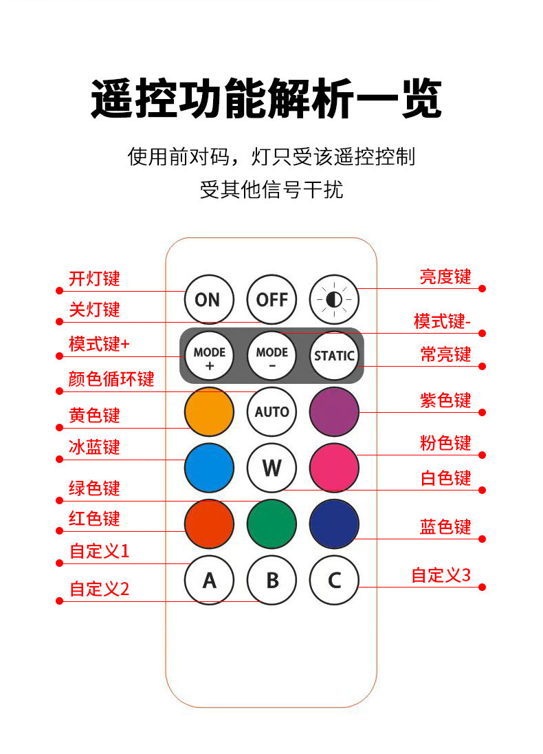 Cross-border new motorcycle electric vehicle night warning light wireless remote control aircraft light colorful anti-collision induction light