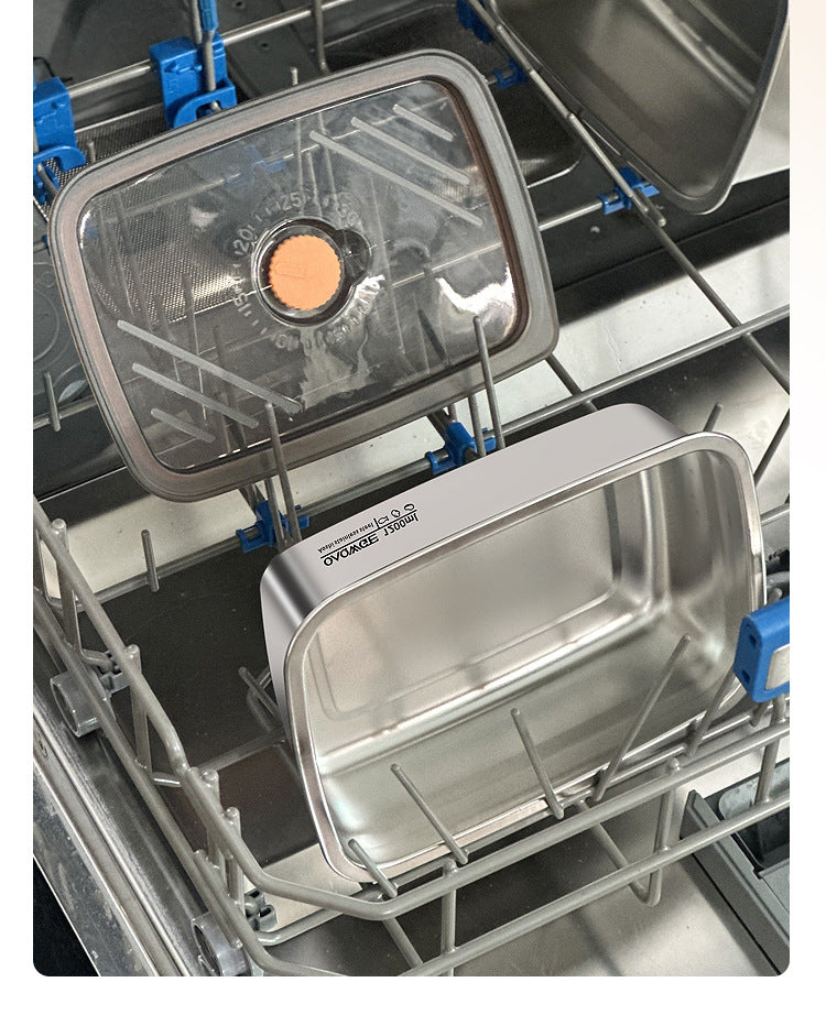 Extra Large Fresh-keeping Box Stainless Steel Household Refrigerated Freezing Fresh-keeping Micro-gland Cover Sealed Storage Fruit Lunch Box Rice