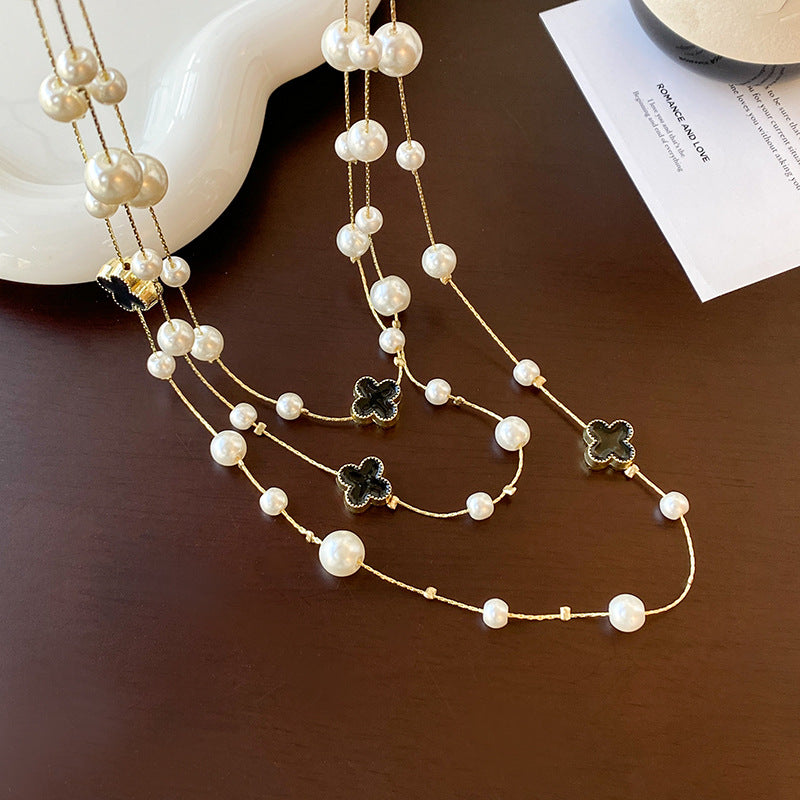 Women's Pearl Sweater Chain Necklace