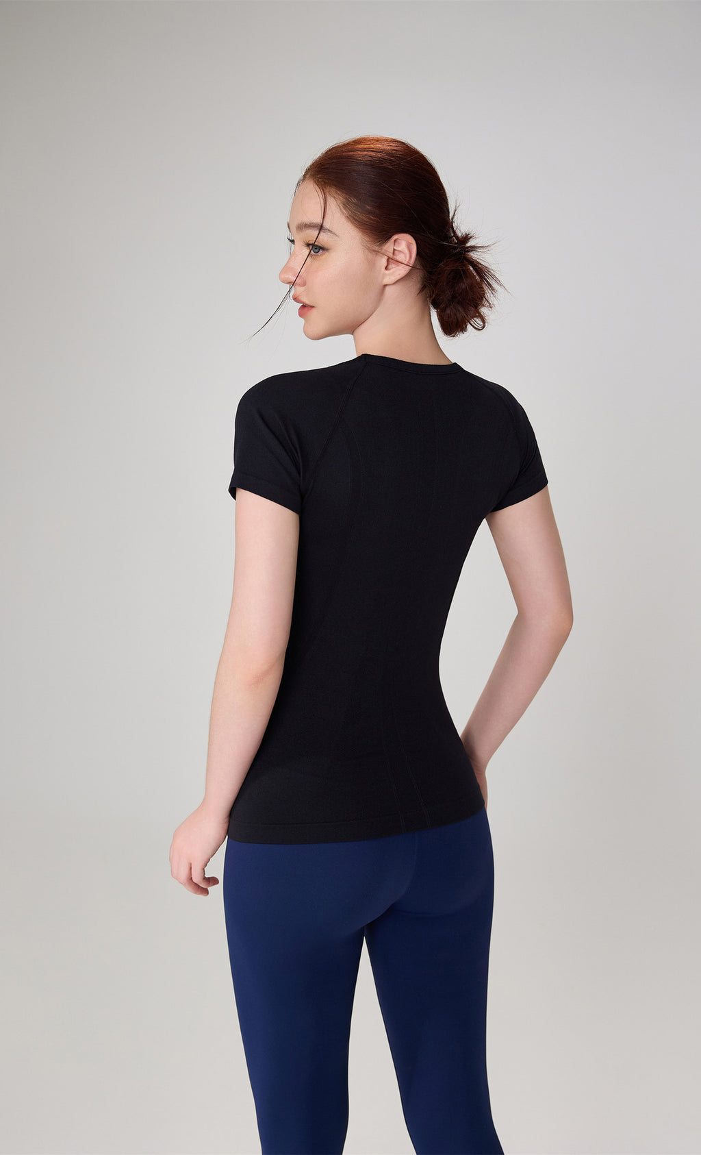 Tongmeng Seamless Elastic Yoga T-Shirt Slim Fit Quick-Dry Sports Short-Sleeve Women's Running Outdoor Breathable Fitness Top