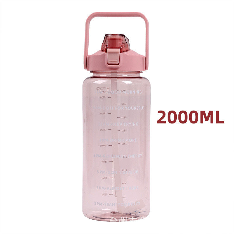 Water Cup, Super Large Capacity, High Appearance, Ton-Ton Barrel, Outdoor Sports Straw Cup, New Scale Cup, High Temperature Resistant Kettle