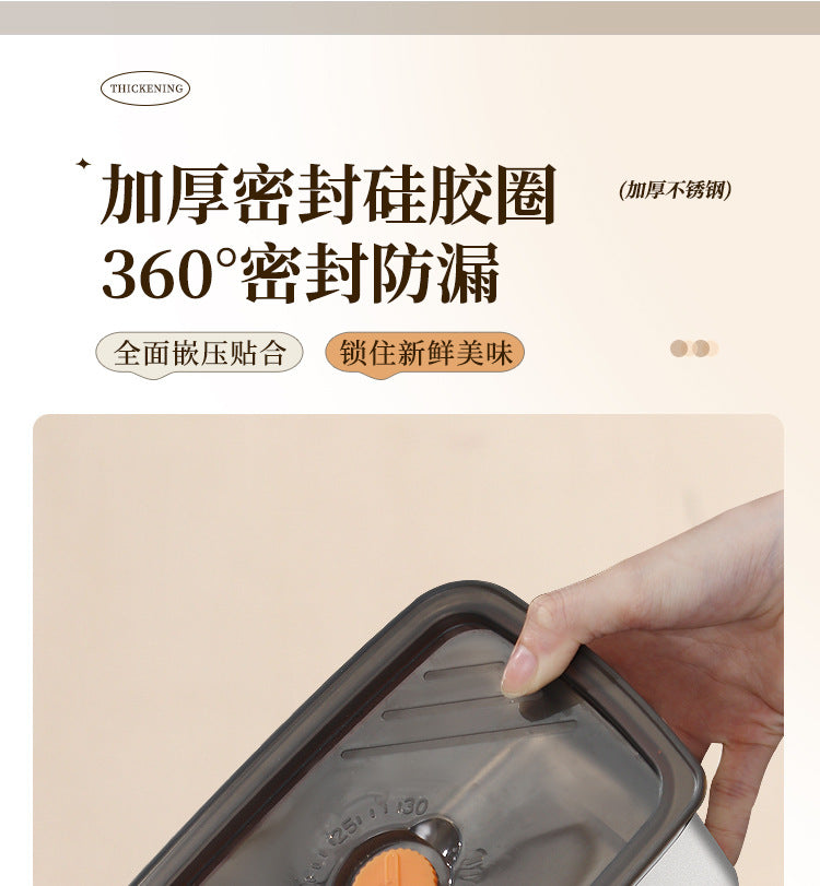 Extra Large Fresh-keeping Box Stainless Steel Household Refrigerated Freezing Fresh-keeping Micro-gland Cover Sealed Storage Fruit Lunch Box Rice