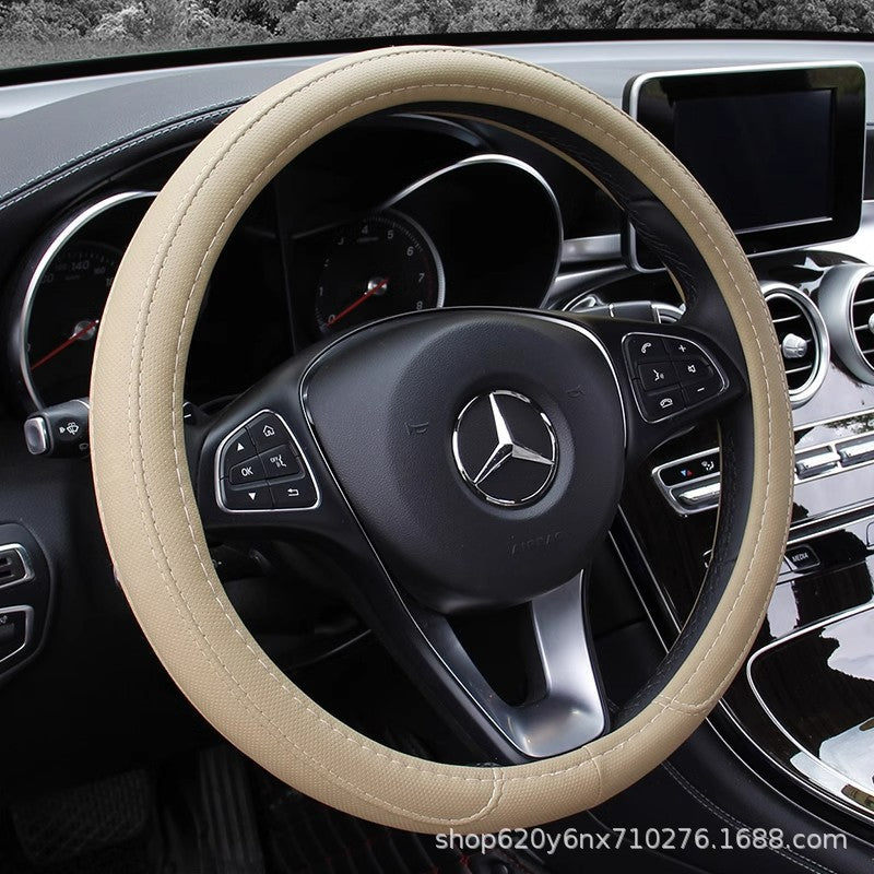 Car Steering Wheel Cover Classic Frosted Leather Perforated Mature Handle Cover 4S Shop Car Factory Cross-Border Wholesale Export