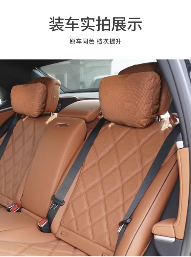 Car Headrest and Lumbar Support for Mercedes S-Class, Perforated Breathable Neck Pillow, In-Car Cushion, Pair of Breathable Neck Pillows