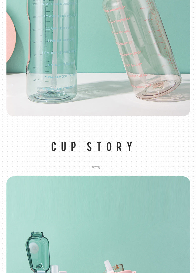 Water Cup, Super Large Capacity, High Appearance, Ton-Ton Barrel, Outdoor Sports Straw Cup, New Scale Cup, High Temperature Resistant Kettle