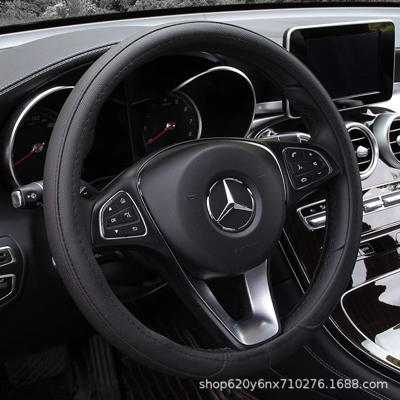 Car Steering Wheel Cover Classic Frosted Leather Perforated Mature Handle Cover 4S Shop Car Factory Cross-Border Wholesale Export