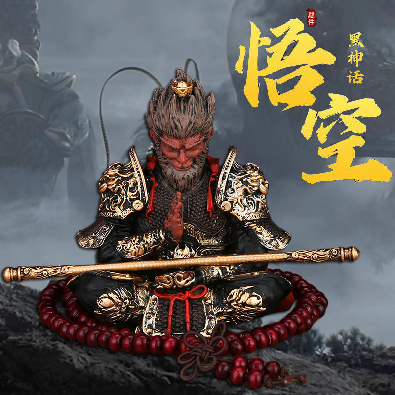 Black God Monkey King Monkey King Car Victory Car Ornaments Accessories Central Console Decoration Men's Car Handwork