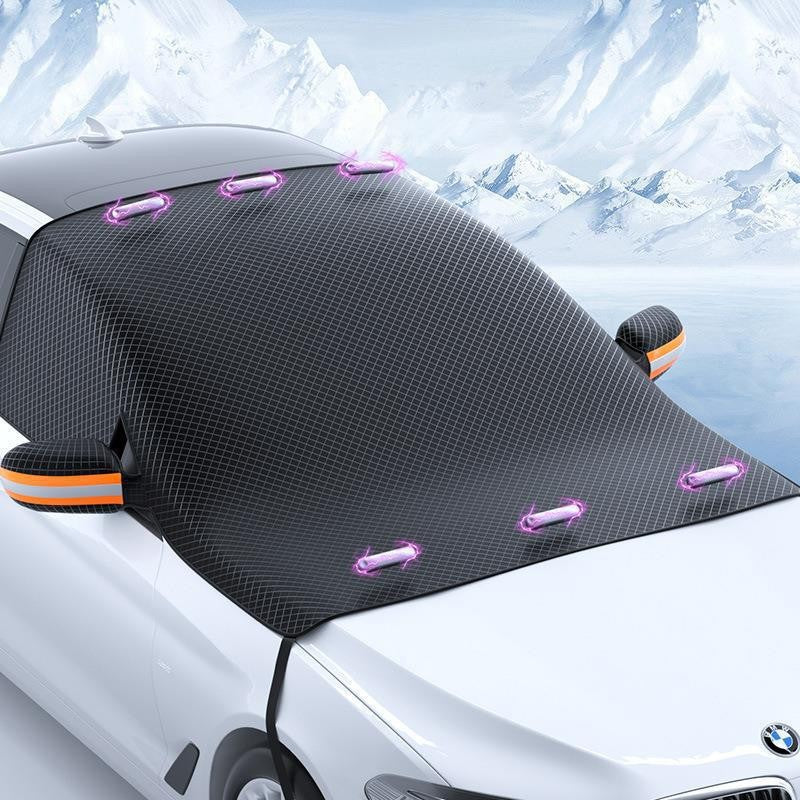 Cross-Border Car Snow Cover, Winter Front Windshield, Anti-Freeze, Anti-Frost and Snow Cover, Magnetic Snow Cover, Half Cover, Car Cover Wholesale