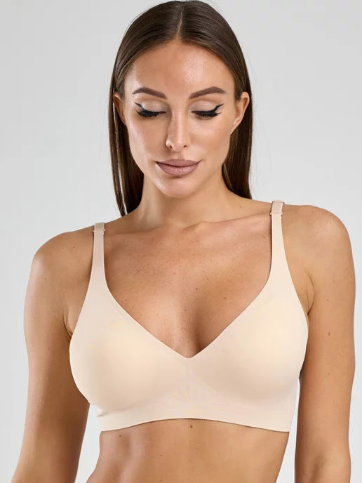 Amazon Cross-Border Best-Selling Seamless Leopard Print Underwear European and American Style Wireless Bra Full Cup Bra Source Factory