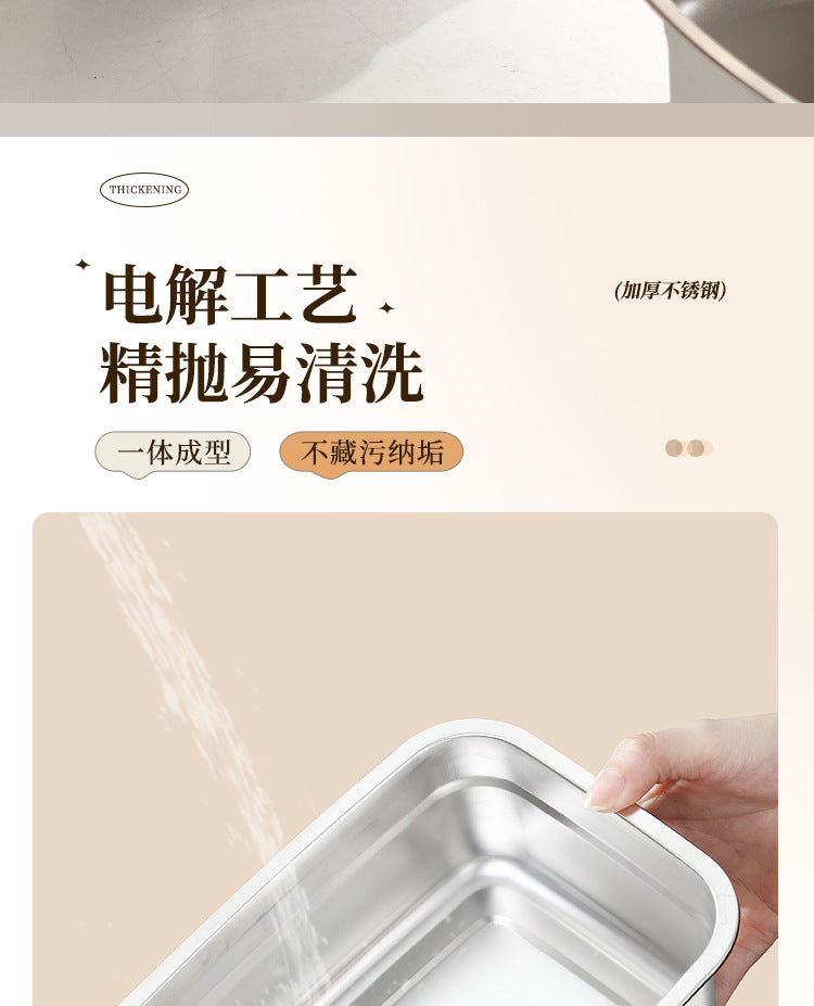 Extra Large Fresh-keeping Box Stainless Steel Household Refrigerated Freezing Fresh-keeping Micro-gland Cover Sealed Storage Fruit Lunch Box Rice