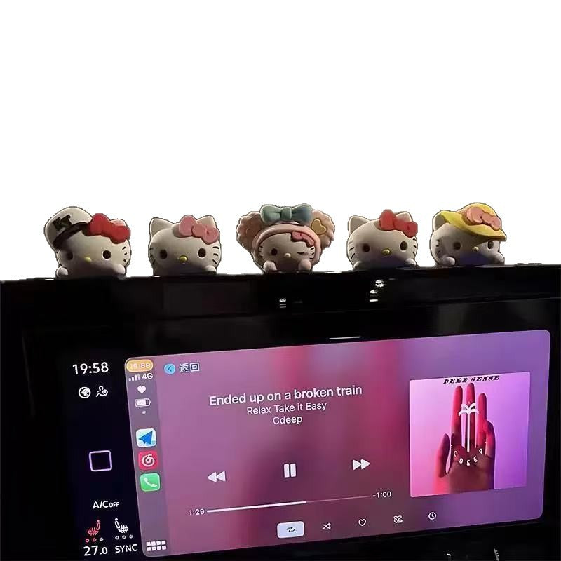 Hellokitty Hello Kitty Dashboard Decoration Cartoon Internet Celebrity Car Interior Kt Cat Car Ornament