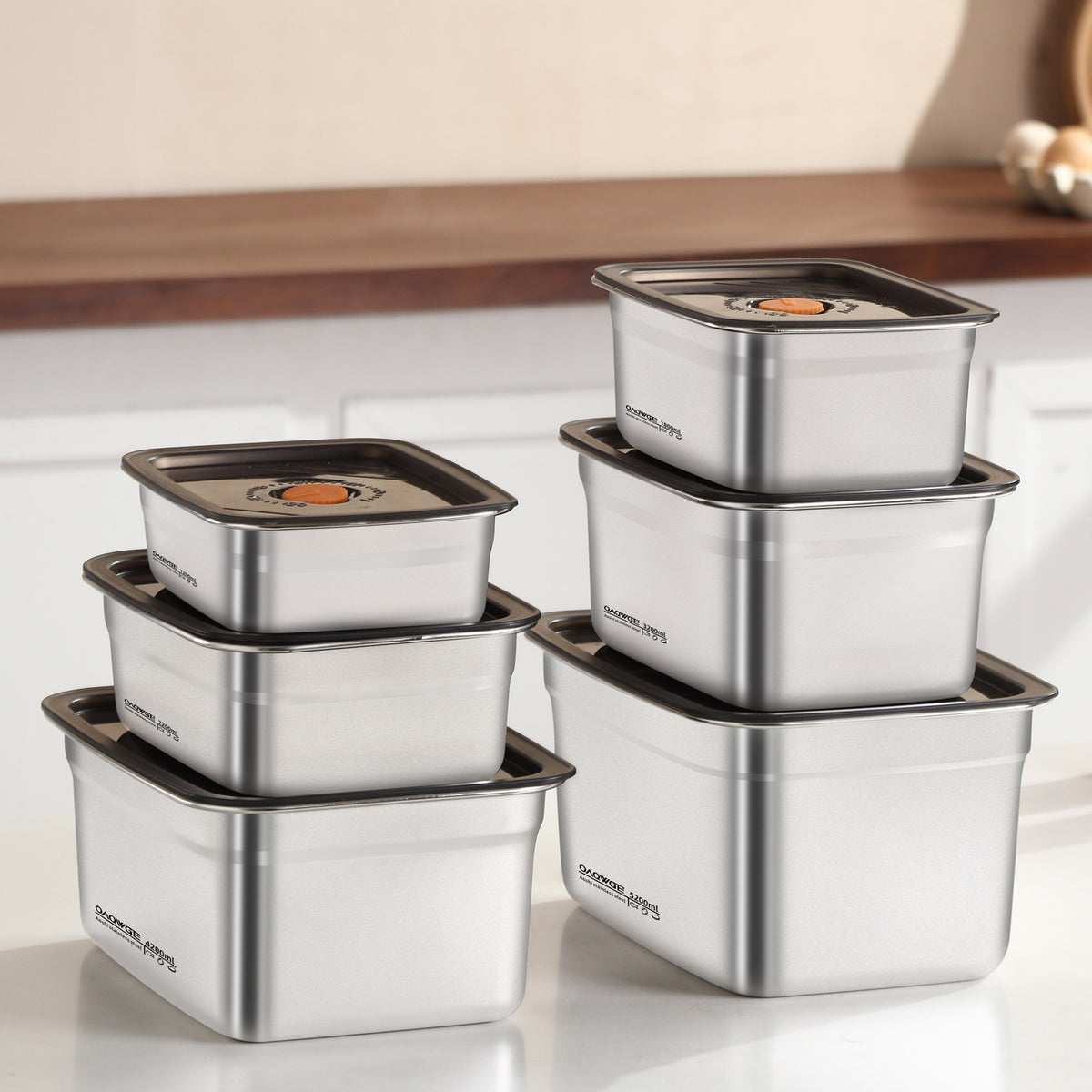 Extra Large Fresh-keeping Box Stainless Steel Household Refrigerated Freezing Fresh-keeping Micro-gland Cover Sealed Storage Fruit Lunch Box Rice