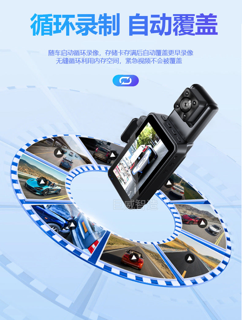 The new high-definition driving recorder three-lens front and rear double-recording car front and rear three-recording wifi mobile phone interconnection