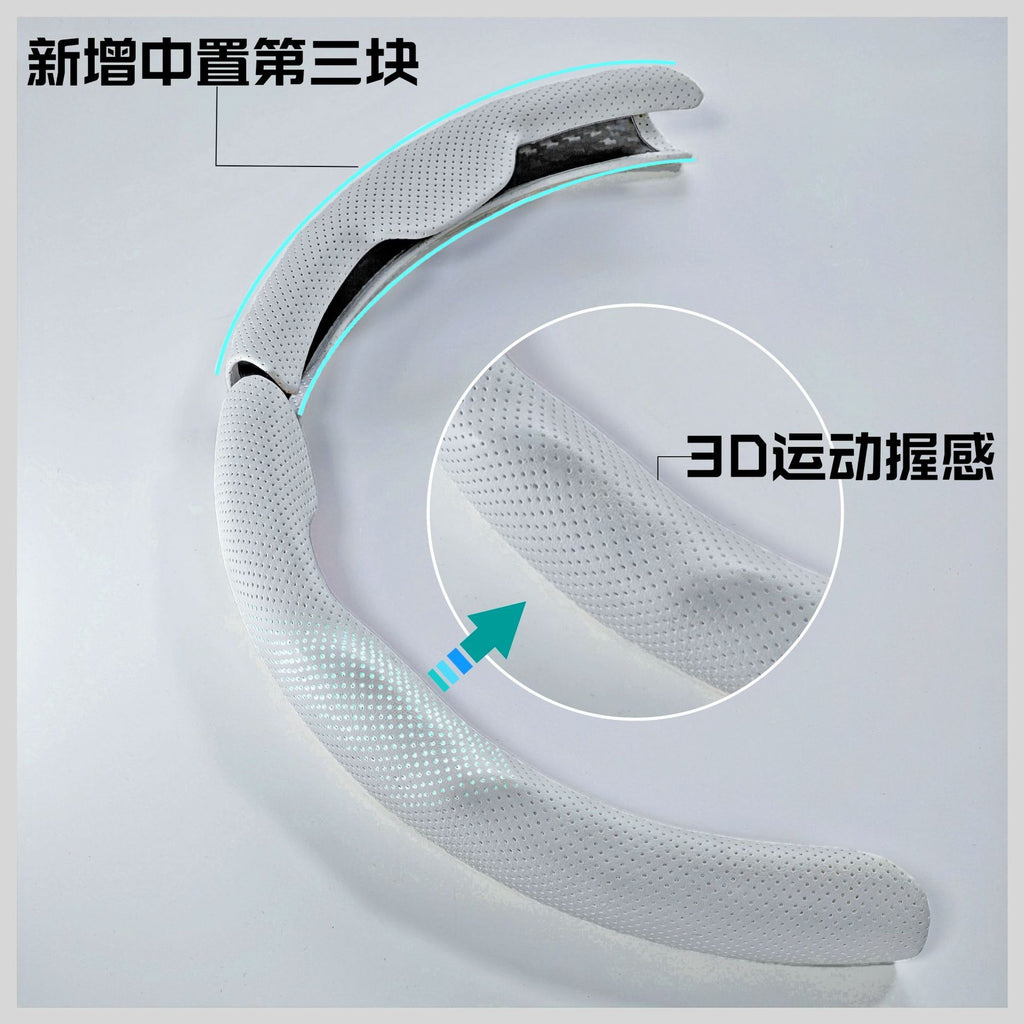 Car Steering Wheel Cover Nappa Leather Pinhole Pattern Breathable Sweat-Absorbent Buckle Four-Season Universal High-End Handle Cover Cross-Border