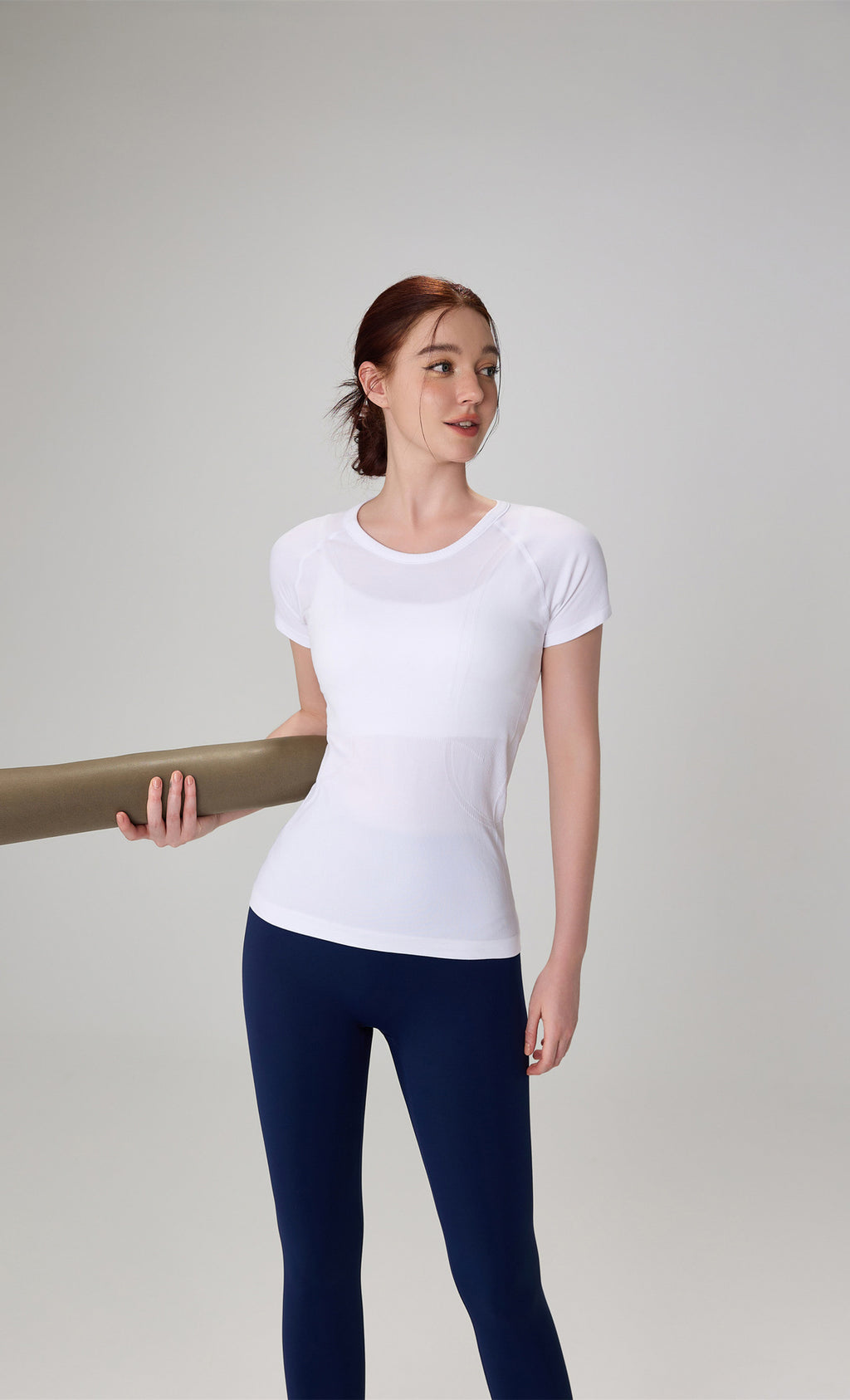 Tongmeng Seamless Elastic Yoga T-Shirt Slim Fit Quick-Dry Sports Short-Sleeve Women's Running Outdoor Breathable Fitness Top