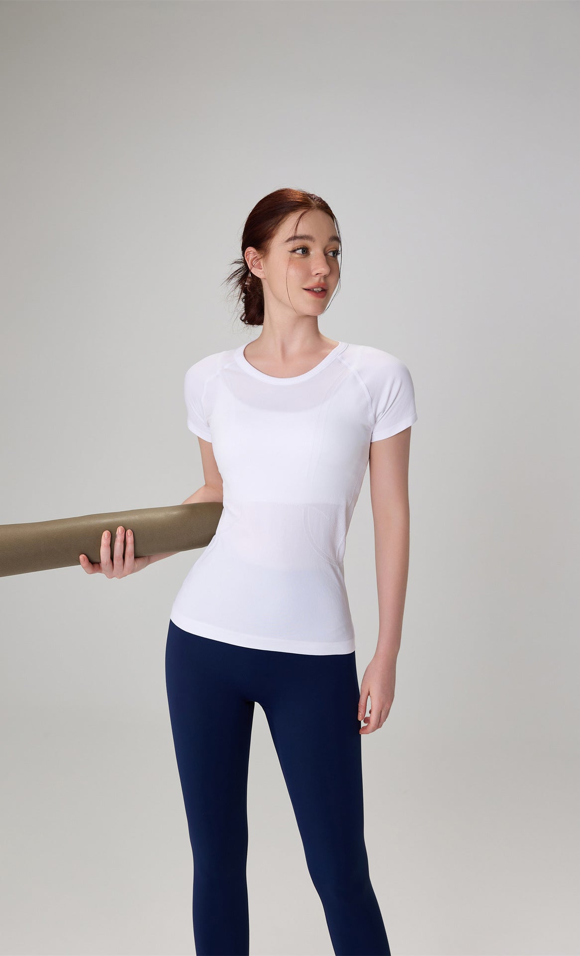 Tongmeng Seamless Elastic Yoga T-Shirt Slim Fit Quick-Dry Sports Short-Sleeve Women's Running Outdoor Breathable Fitness Top