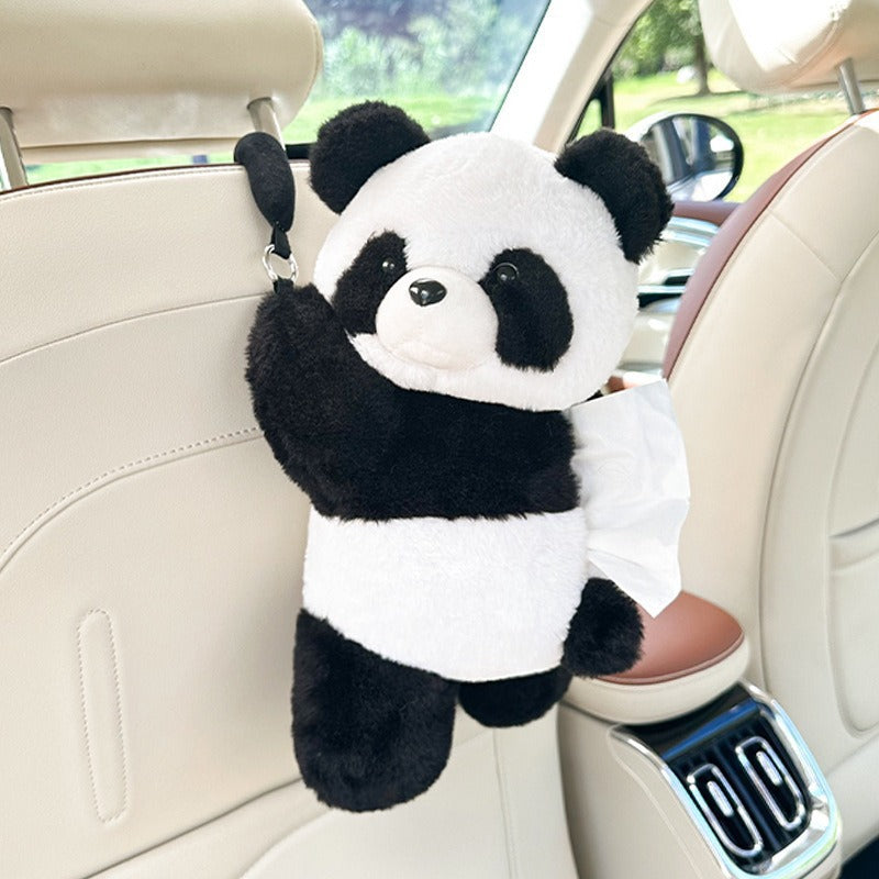 Car Puppy Tissue Seat Back Multifunctional Car Hanging Cartoon Cute Tissue Box Cover Women's Stuffed