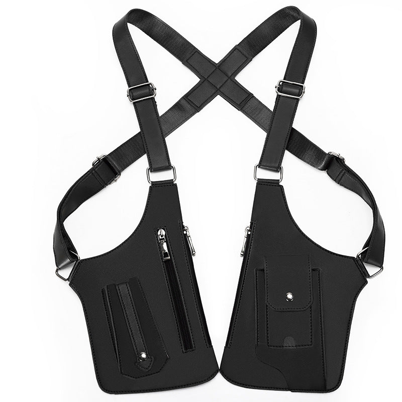 Amazon Men's Bag Retro Backpack with Underarm Satchel Multifunctional Shoulder Bag Men's Bag Outdoor Mobile Phone Bag Vest Bag