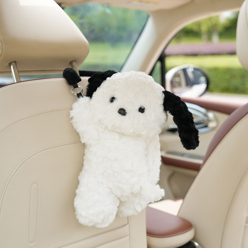 Car Puppy Tissue Seat Back Multifunctional Car Hanging Cartoon Cute Tissue Box Cover Women's Stuffed