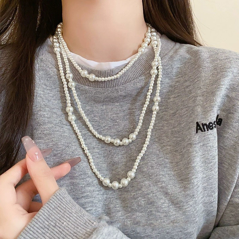 Women's Pearl Sweater Chain Necklace