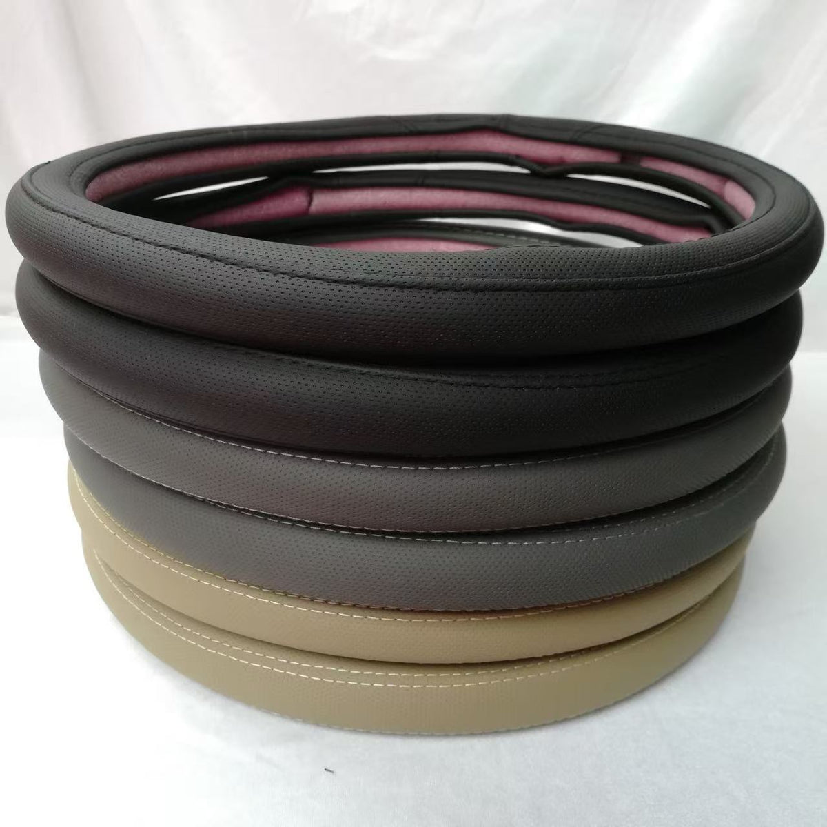 Car Steering Wheel Cover Classic Frosted Leather Perforated Mature Handle Cover 4S Shop Car Factory Cross-Border Wholesale Export