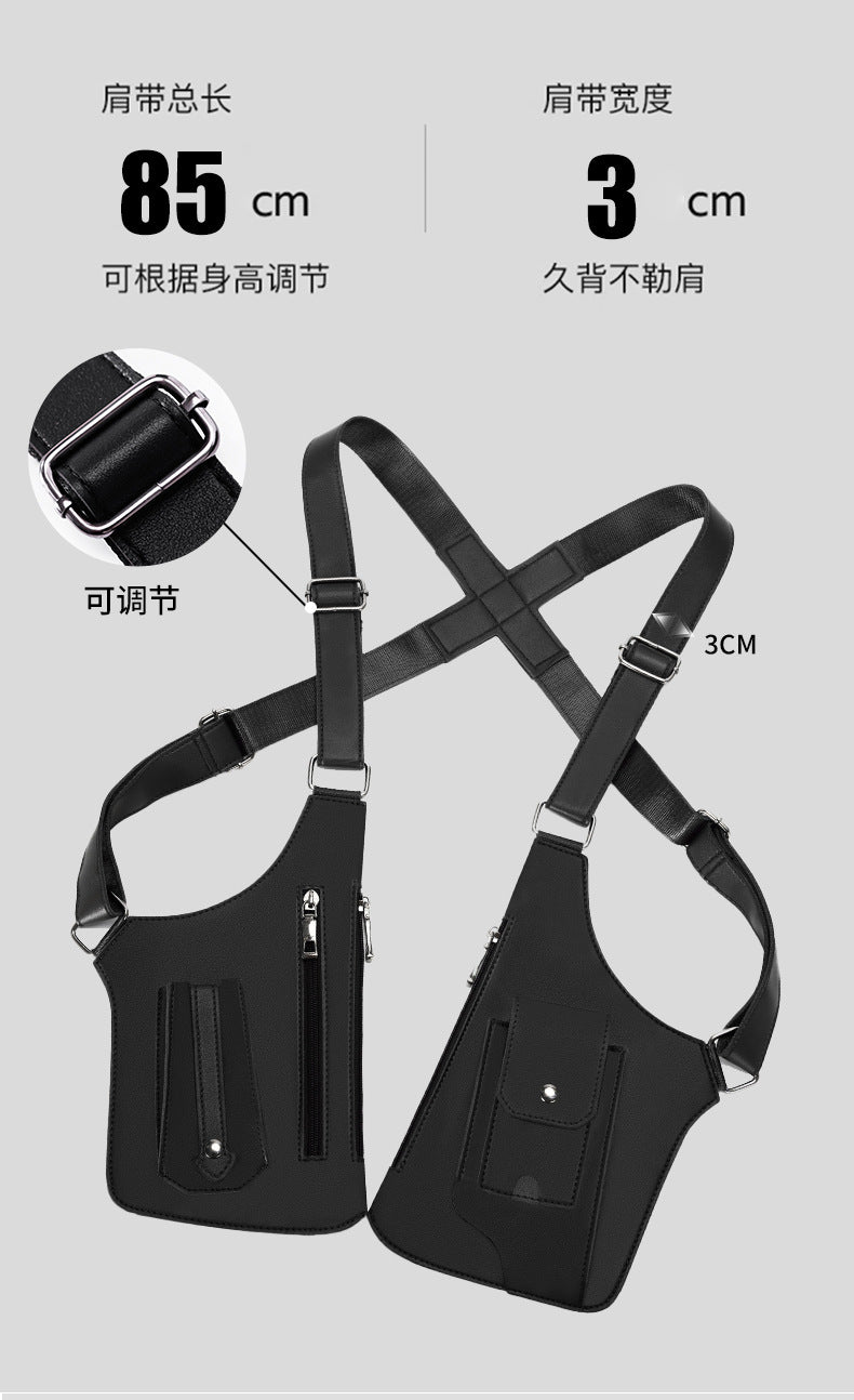 Amazon Men's Bag Retro Backpack with Underarm Satchel Multifunctional Shoulder Bag Men's Bag Outdoor Mobile Phone Bag Vest Bag