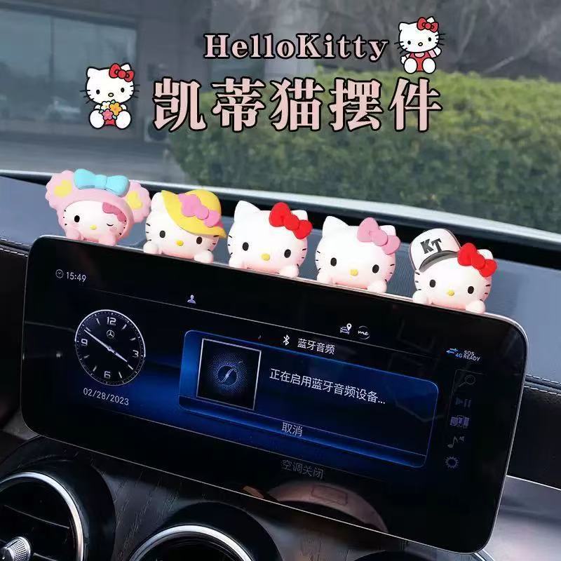 Hellokitty Hello Kitty Dashboard Decoration Cartoon Internet Celebrity Car Interior Kt Cat Car Ornament