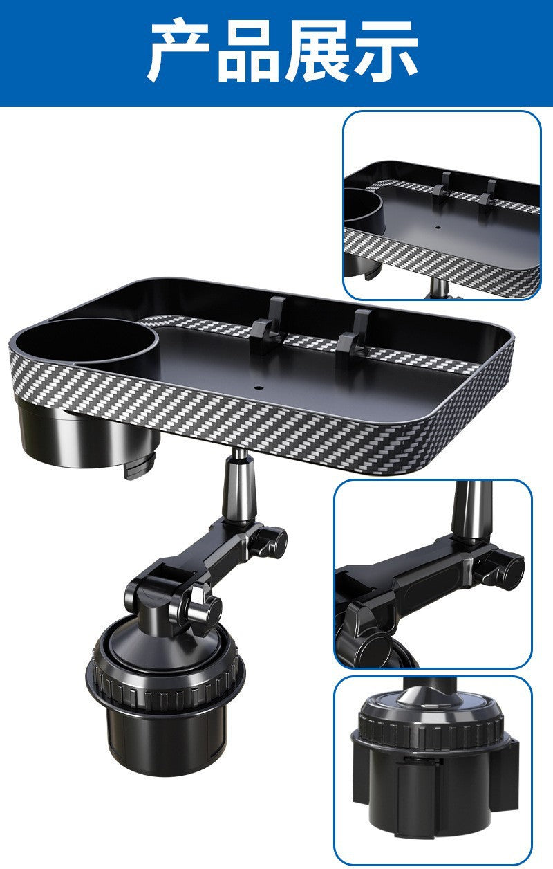 Source Factory Car-Mounted Water Bottle and Cup Holder, Rotatable Car Tray, Multifunctional Car Storage Rack for Mobile Phones