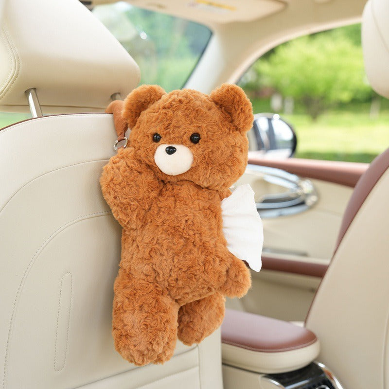 Car Puppy Tissue Seat Back Multifunctional Car Hanging Cartoon Cute Tissue Box Cover Women's Stuffed