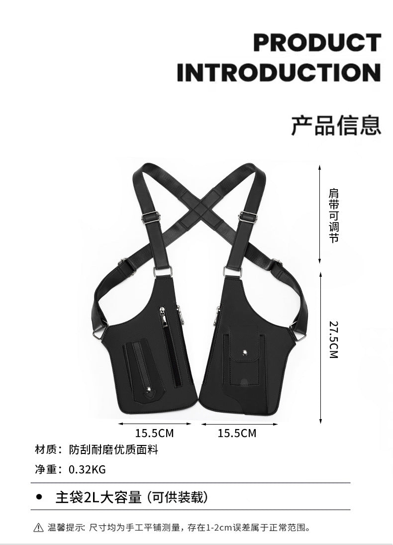 Amazon Men's Bag Retro Backpack with Underarm Satchel Multifunctional Shoulder Bag Men's Bag Outdoor Mobile Phone Bag Vest Bag