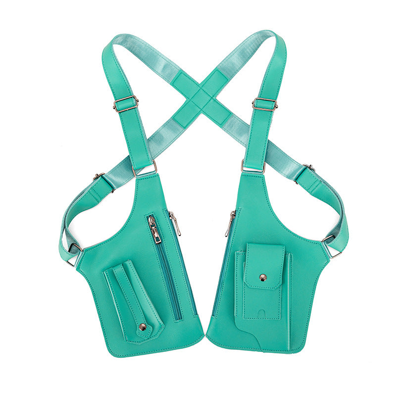 Amazon Men's Bag Retro Backpack with Underarm Satchel Multifunctional Shoulder Bag Men's Bag Outdoor Mobile Phone Bag Vest Bag