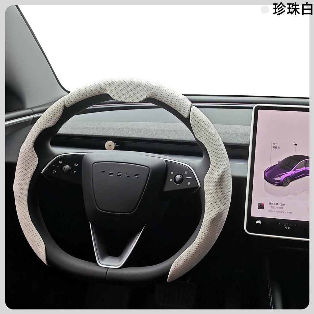 Car Steering Wheel Cover Nappa Leather Pinhole Pattern Breathable Sweat-Absorbent Buckle Four-Season Universal High-End Handle Cover Cross-Border