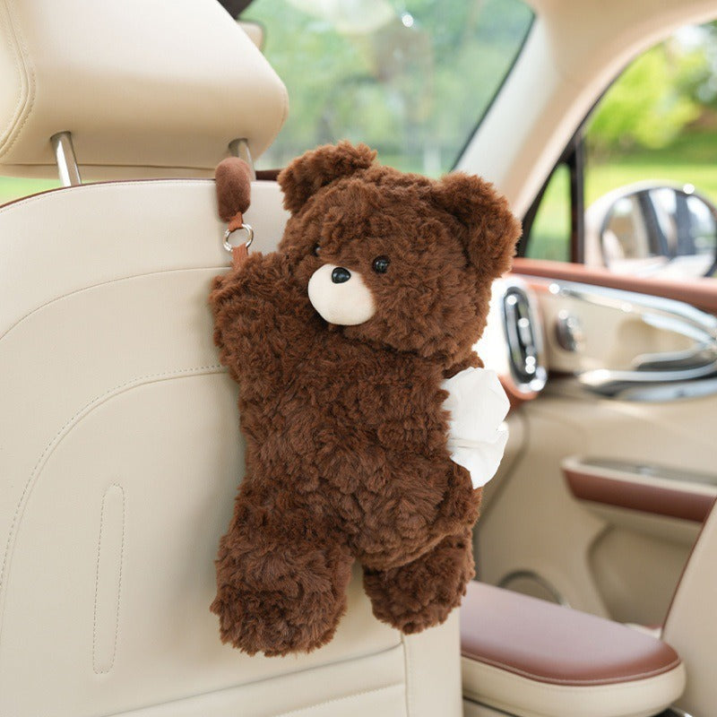 Car Puppy Tissue Seat Back Multifunctional Car Hanging Cartoon Cute Tissue Box Cover Women's Stuffed
