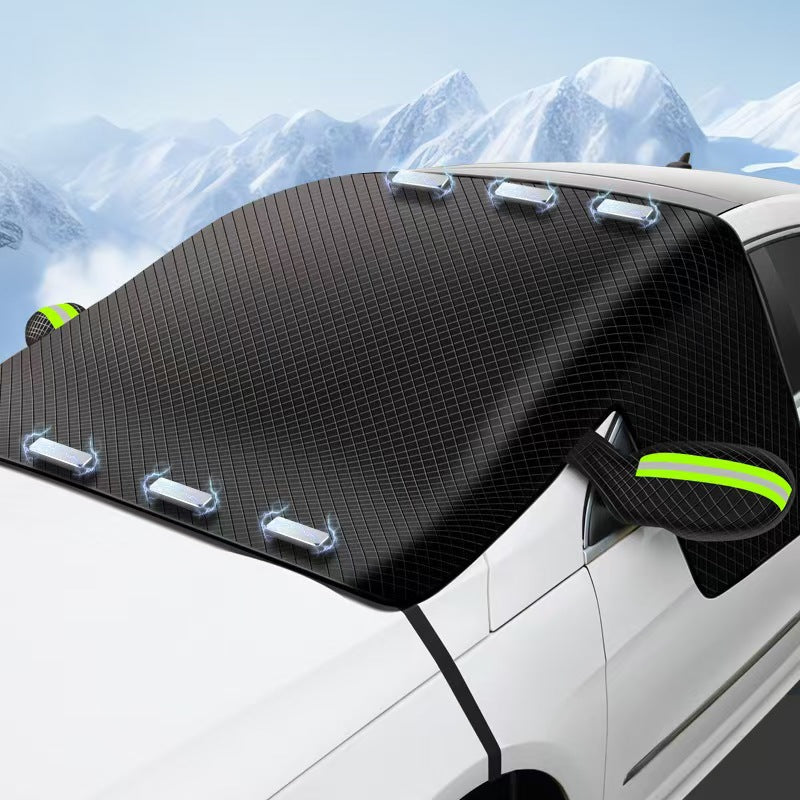 Cross-Border Car Snow Cover, Winter Front Windshield, Anti-Freeze, Anti-Frost and Snow Cover, Magnetic Snow Cover, Half Cover, Car Cover Wholesale