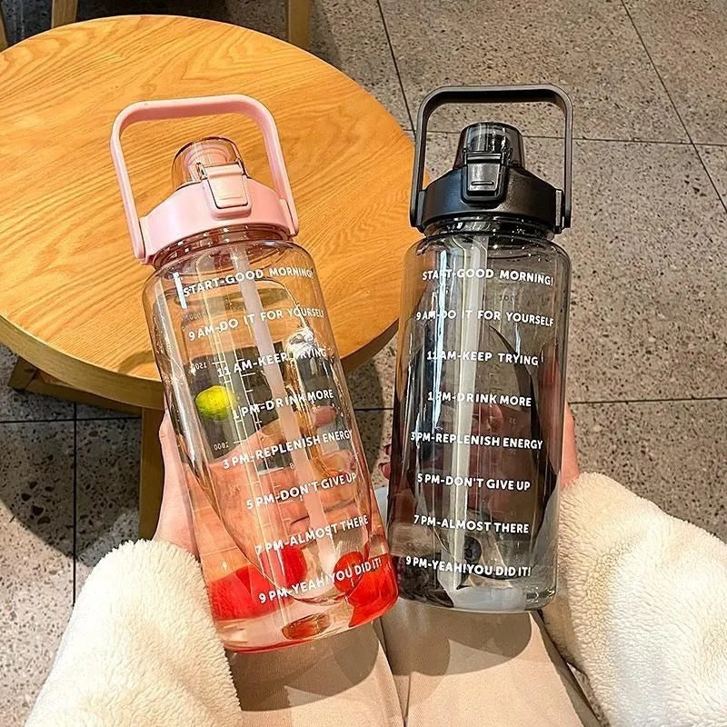 Water Cup, Super Large Capacity, High Appearance, Ton-Ton Barrel, Outdoor Sports Straw Cup, New Scale Cup, High Temperature Resistant Kettle