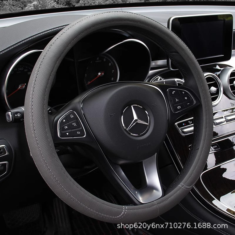 Car Steering Wheel Cover Classic Frosted Leather Perforated Mature Handle Cover 4S Shop Car Factory Cross-Border Wholesale Export