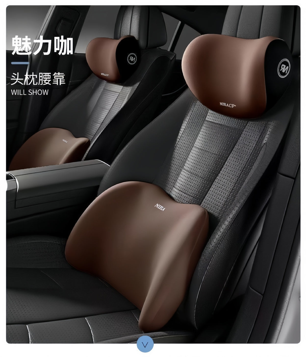 Car Waist Shoulder Pillow Car Pillow Seat Cushion Car Pillow Memory Cotton Waist Back Cushion Car Headrest