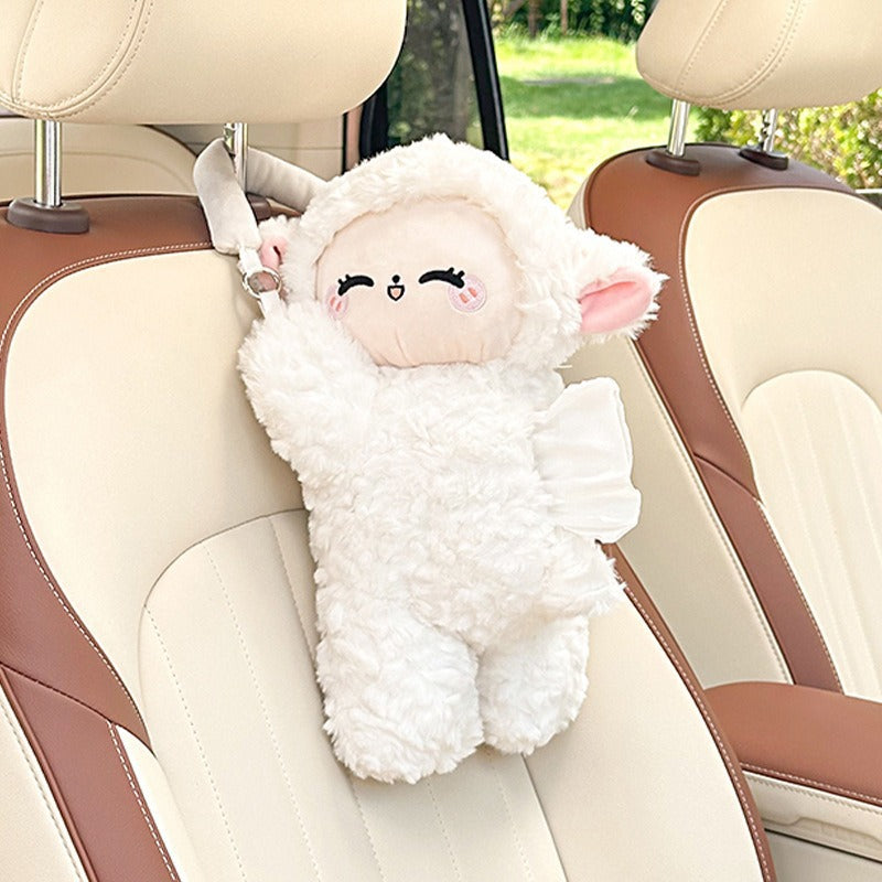 Car Puppy Tissue Seat Back Multifunctional Car Hanging Cartoon Cute Tissue Box Cover Women's Stuffed