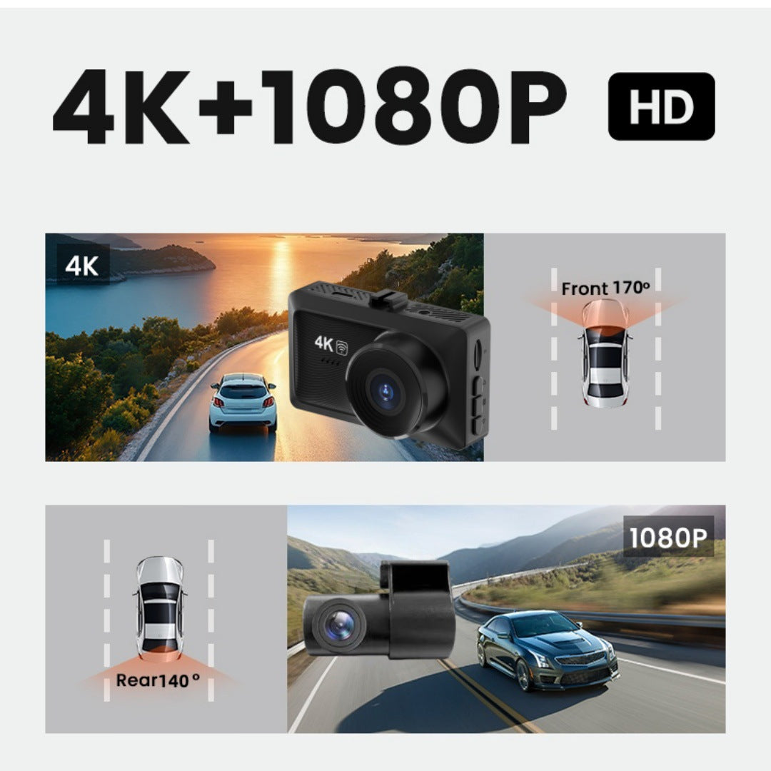 2025 New Cross-Border High-Definition 4K 3inch Driving Recorder Front and Rear Dual Recording Night Vision High-Definition Car Recorder