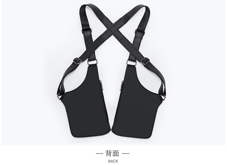 Amazon Men's Bag Retro Backpack with Underarm Satchel Multifunctional Shoulder Bag Men's Bag Outdoor Mobile Phone Bag Vest Bag
