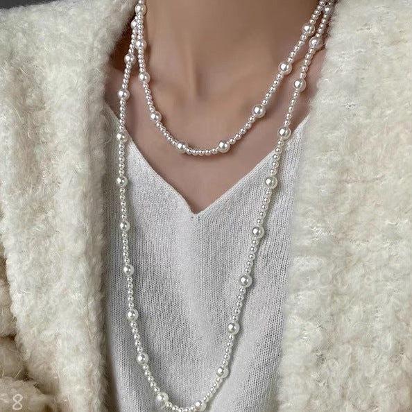 Women's Pearl Sweater Chain Necklace