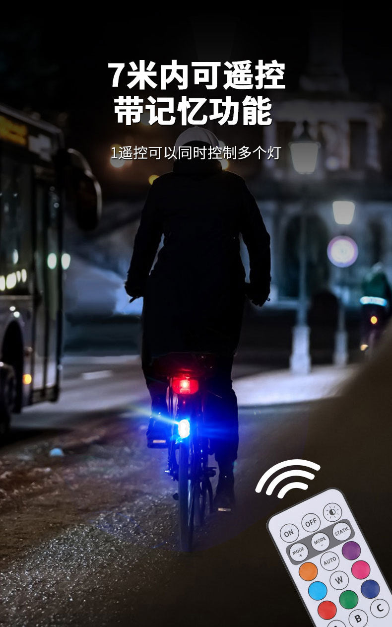 Cross-border new motorcycle electric vehicle night warning light wireless remote control aircraft light colorful anti-collision induction light
