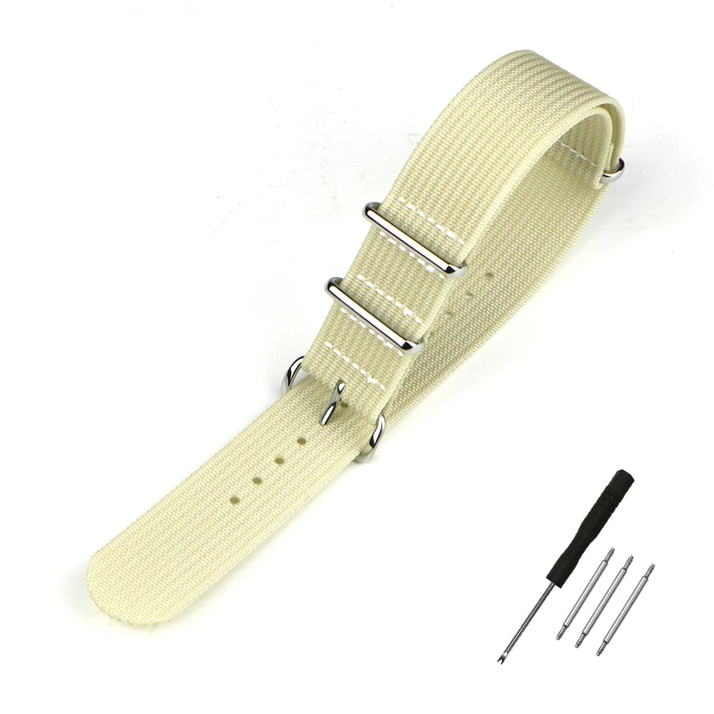 Nylon Watch Band Ribbed Strap 16mm 18mm 19mm 20mm 21mm 22mm 24mm Military Ballistic Fabric Replacement Premium Watchband