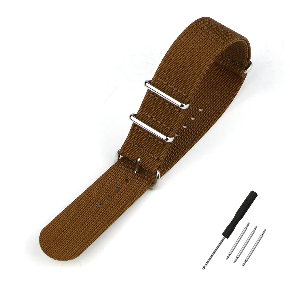 Nylon Watch Band Ribbed Strap 16mm 18mm 19mm 20mm 21mm 22mm 24mm Military Ballistic Fabric Replacement Premium Watchband