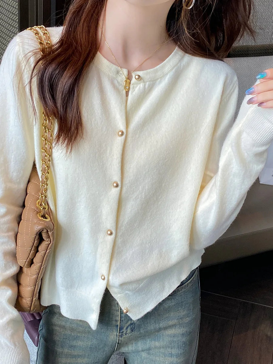 Women's Korean Single-Breasted Knit Cardigan