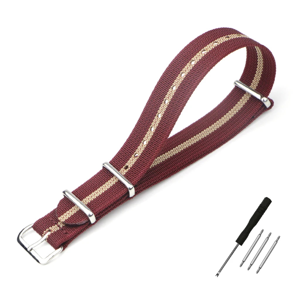 Nylon Watch Band Ribbed Strap 16mm 18mm 19mm 20mm 21mm 22mm 24mm Military Ballistic Fabric Replacement Premium Watchband