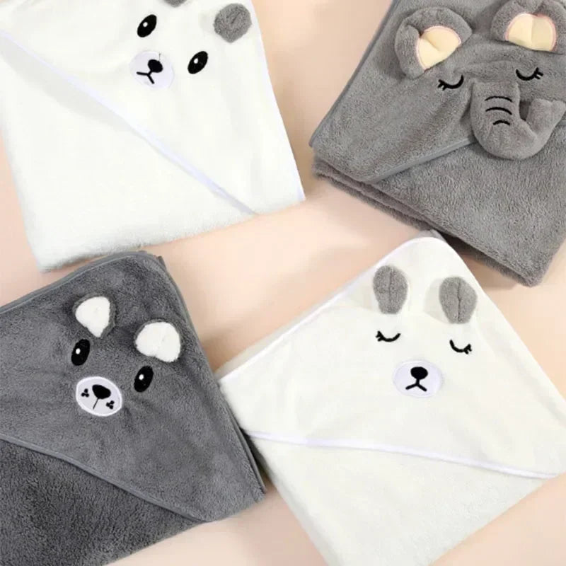 Soft Bath Towel for Baby Absorbent Towel Newborn Swaddle Wrap Baby Blankets for Girls Boys Thick Hooded Bath Towel Cloak lj